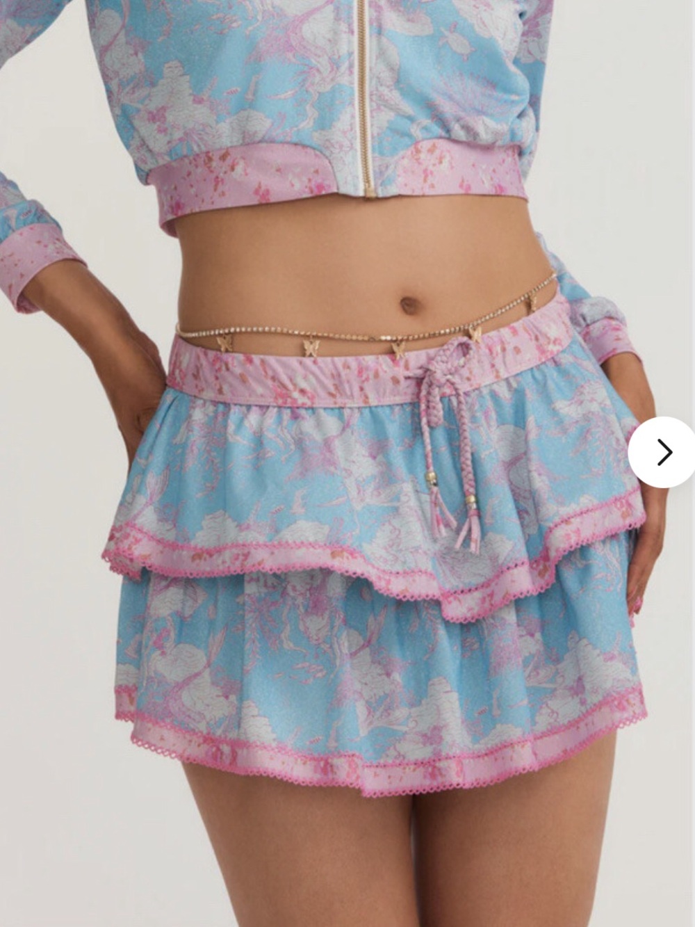 LoveShackFancy x Hurley Under The Sea Tiered Ruffle Skirt